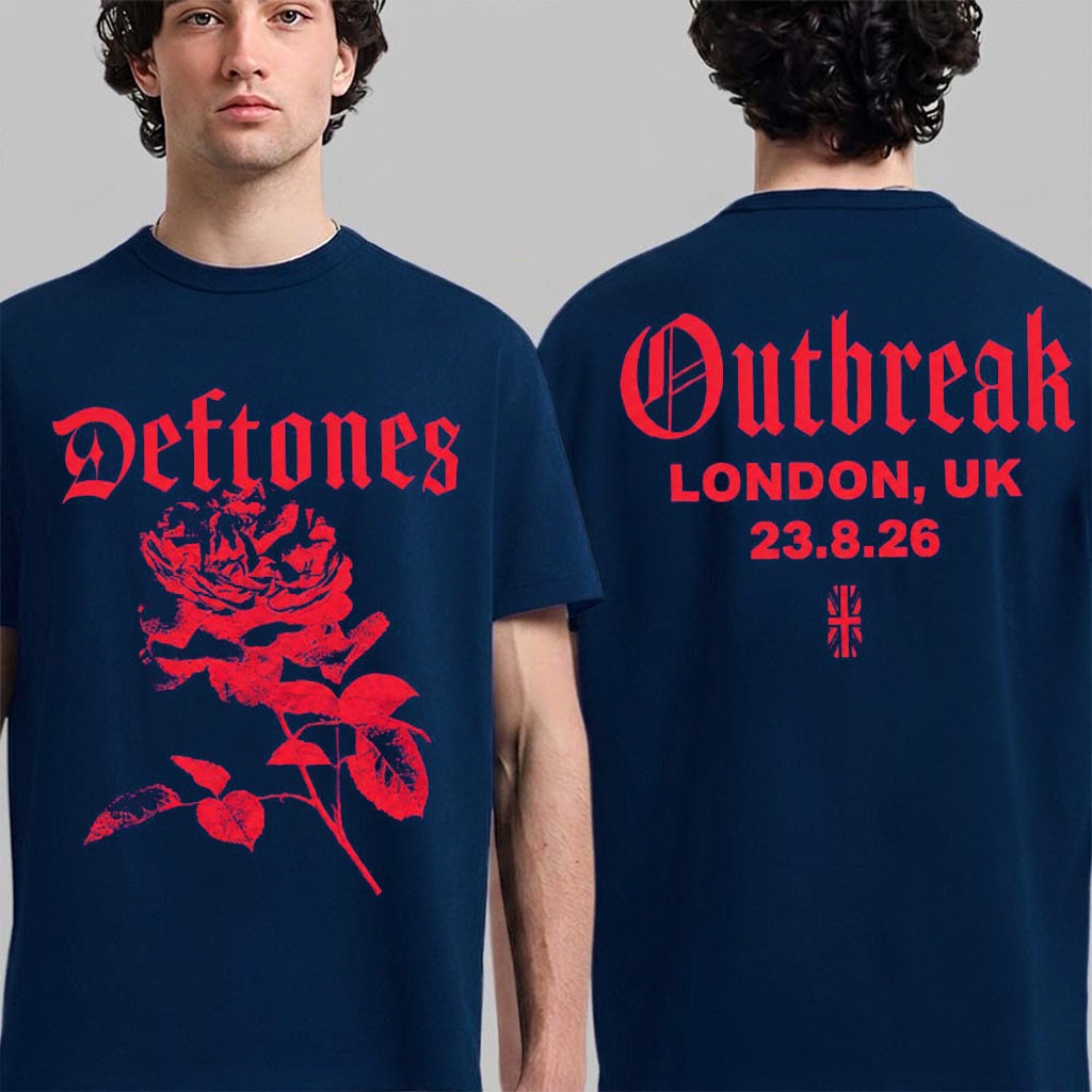 Deftones All Points East UK 2026 Outbreak Fest Rose T-Shirt Deftones Merch Gifts For Band Fans Deftones All Points East UK 2026 Outbreak Fest Rose T-Shirt Deftones Merch Gifts For Band Fans