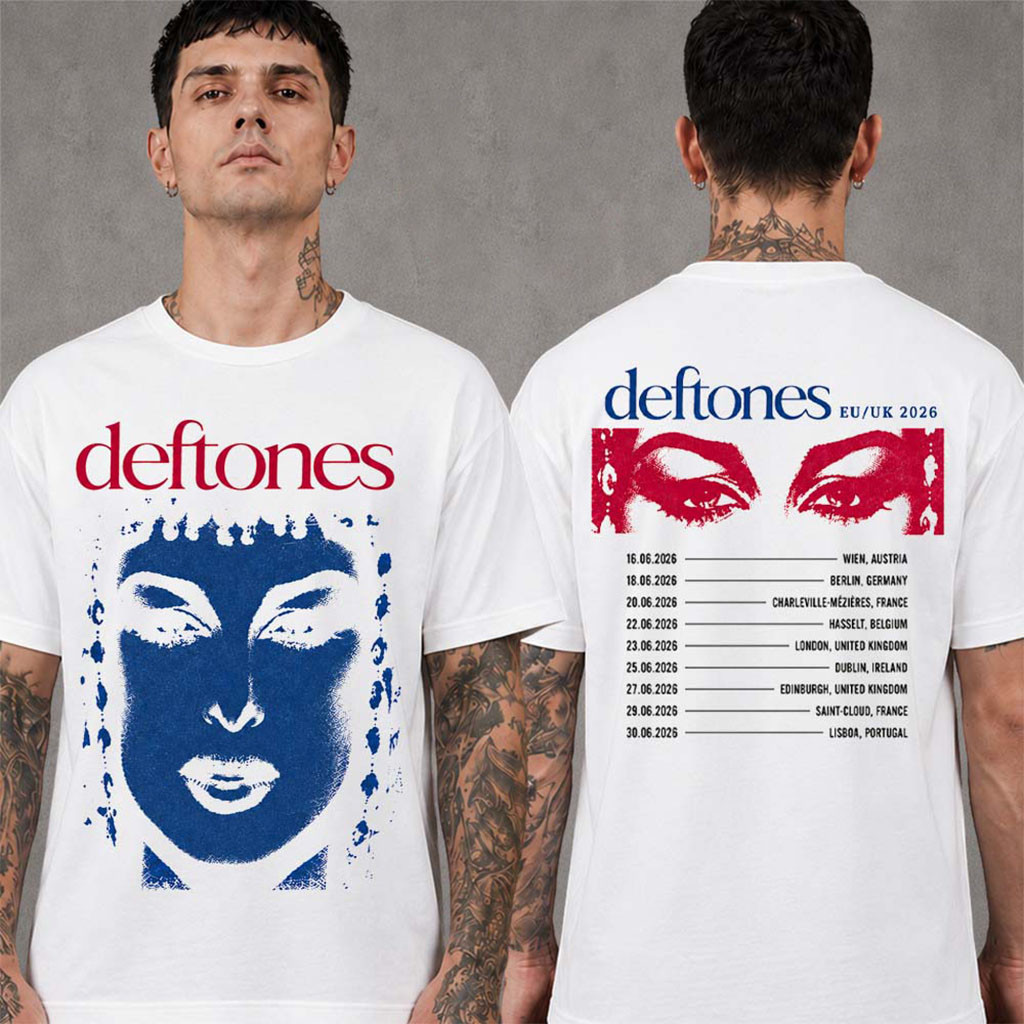 Deftones EU And UK 2026 Tour The Face Red And Blue T-Shirt Deftones Merch Gifts For Music Fans