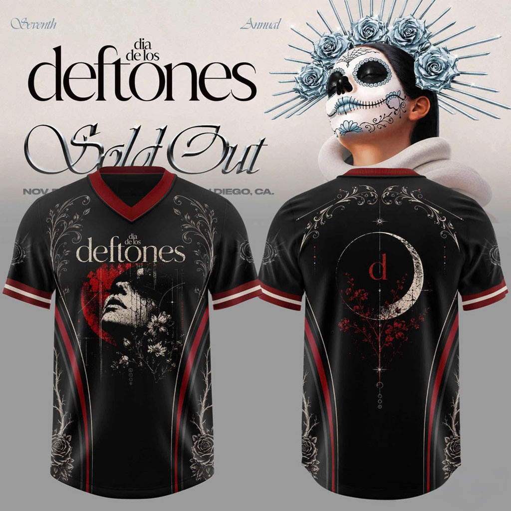 Deftones Merch 2026 Seventh Annual Dia De Los Deftones Floral Vines V-Neck Jersey Fan Gifts Deftones Merch 2026 Seventh Annual Dia De Los Deftones Floral Vines V-Neck Jersey Fan Gifts