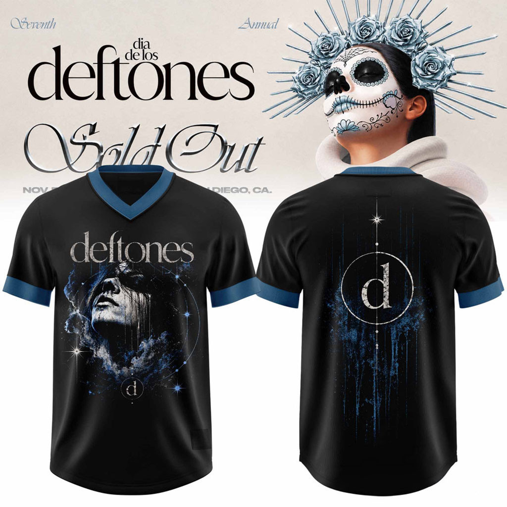 Deftones Merch Seventh Annual Dia De Los Deftones Celestial Gothic V-Neck Jersey Fan Gear Deftones Merch Seventh Annual Dia De Los Deftones Celestial Gothic V-Neck Jersey Fan Gear