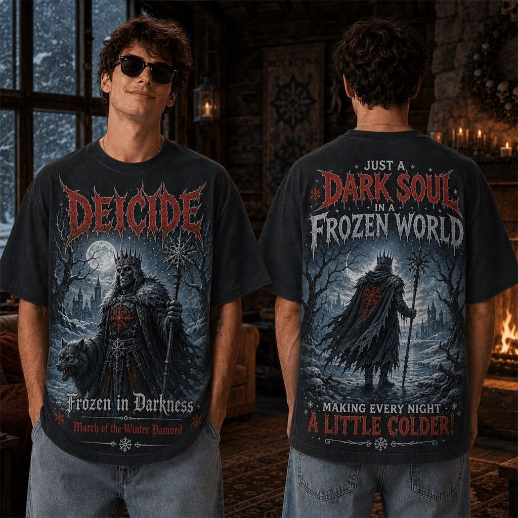 Deicide Frozen in Darkness Just A Dark Soul In A Frozen World T-Shirt Deicide Band Merch Gifts