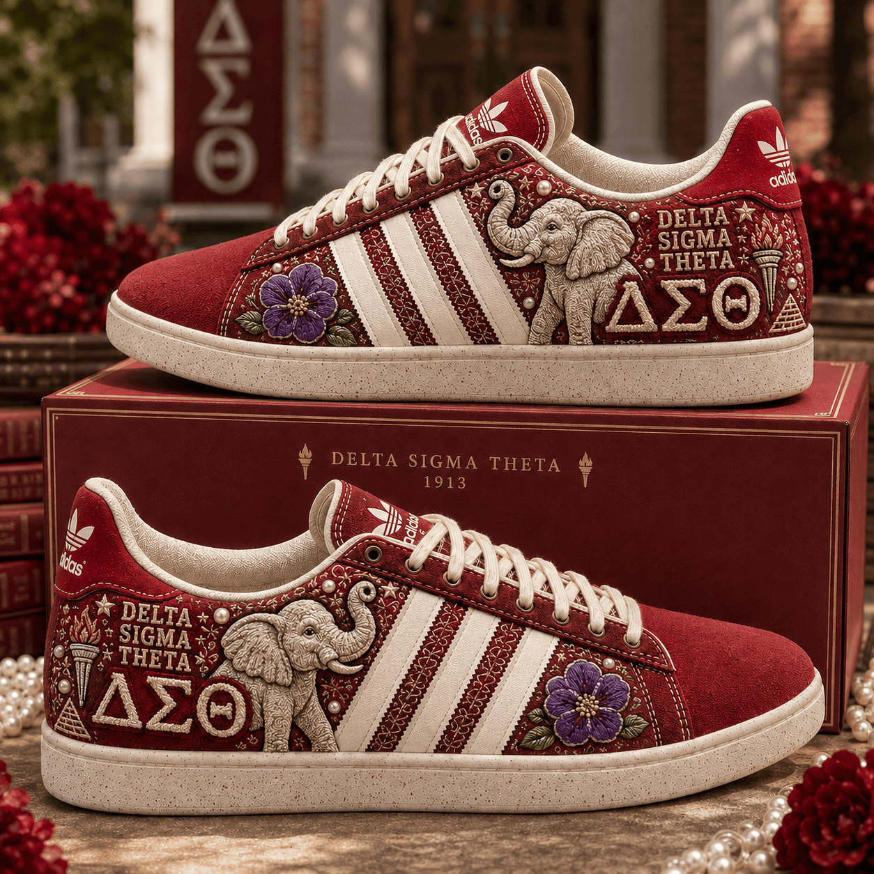 Delta Sigma Theta Sorority 1913 Elephant Sneakers Delta Sigma Theta Merch Gifts For Delta Members