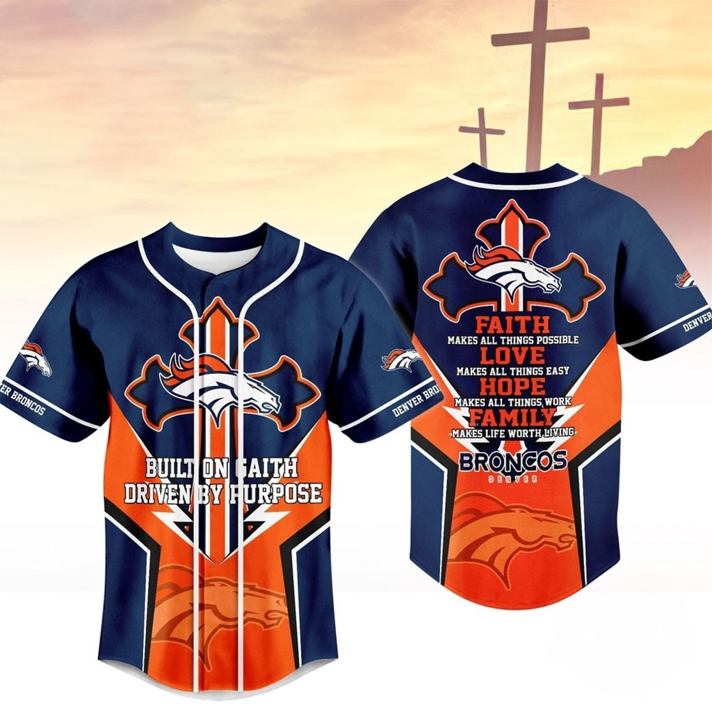 Denver Broncos Blessed Beyond The Score Baseball Jersey Denver Broncos Merch Present For Fans