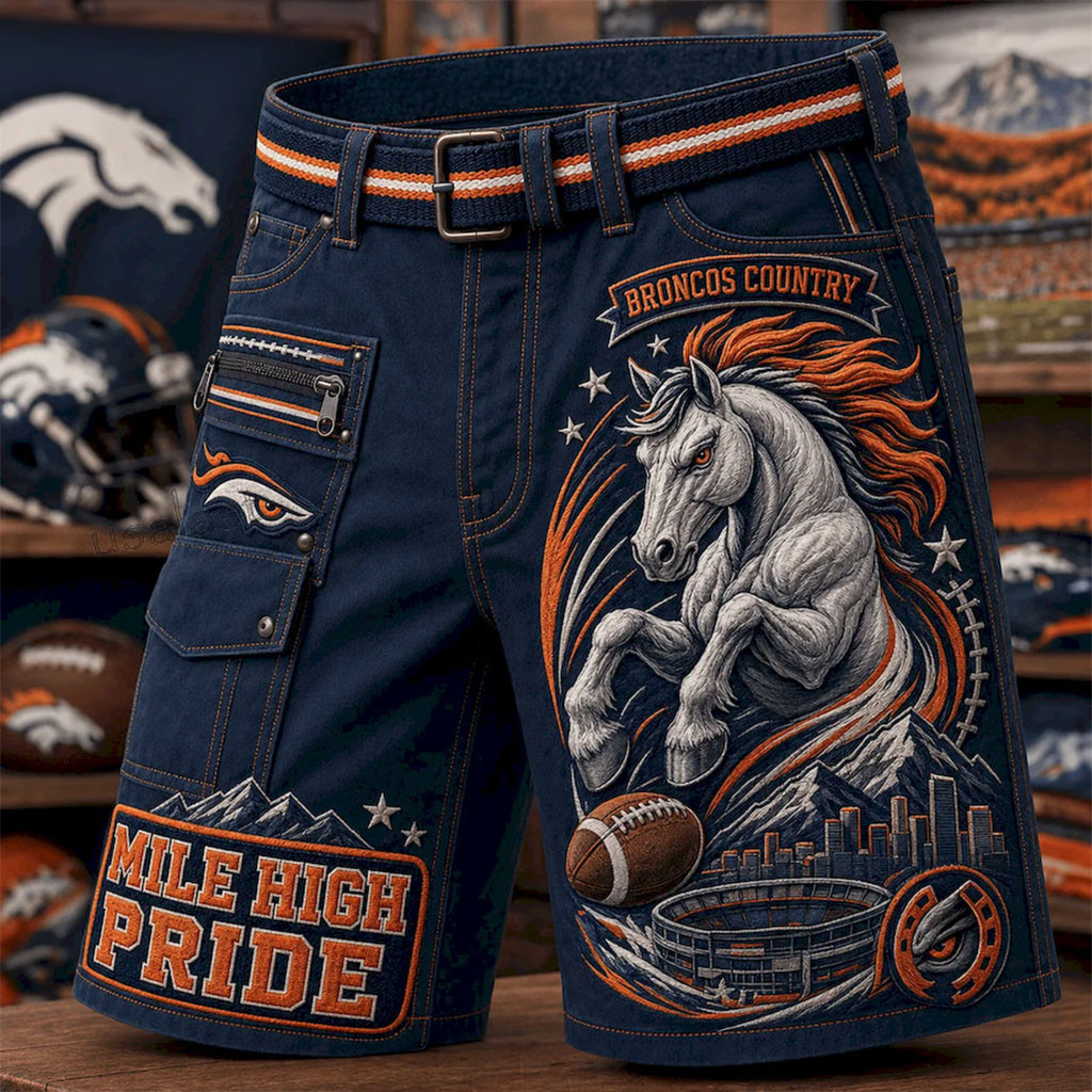 Denver Broncos Merch Broncos Country Mile High Pride Shorts Football Fan Gifts For Him