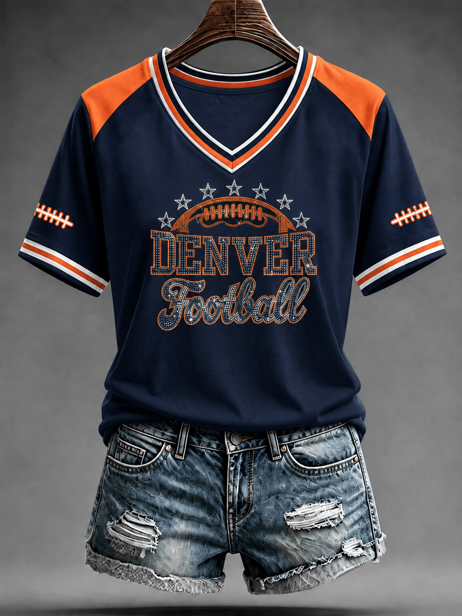Denver Broncos Merch Denver Game Day V-Neck T-Shirt Broncos Country Fan Outfit Football Apparel
