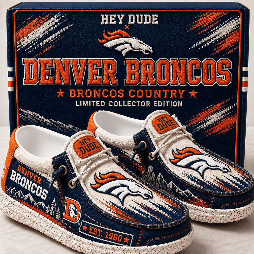 Denver Broncos Merch Est 1960 Denver Broncos Slip-On Loafers Gifts For Football Fan Denver Broncos Merch Est 1960 Denver Broncos Slip-On Loafers Gifts For Football Fan