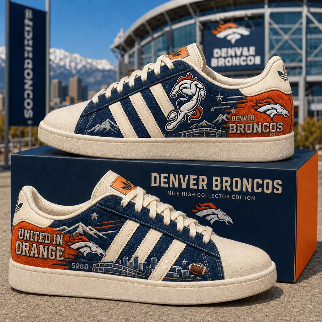 Denver Broncos United In Orange Sneakers Broncos Merch Presents For Football Fans Denver Broncos United In Orange Sneakers Broncos Merch Presents For Football Fans