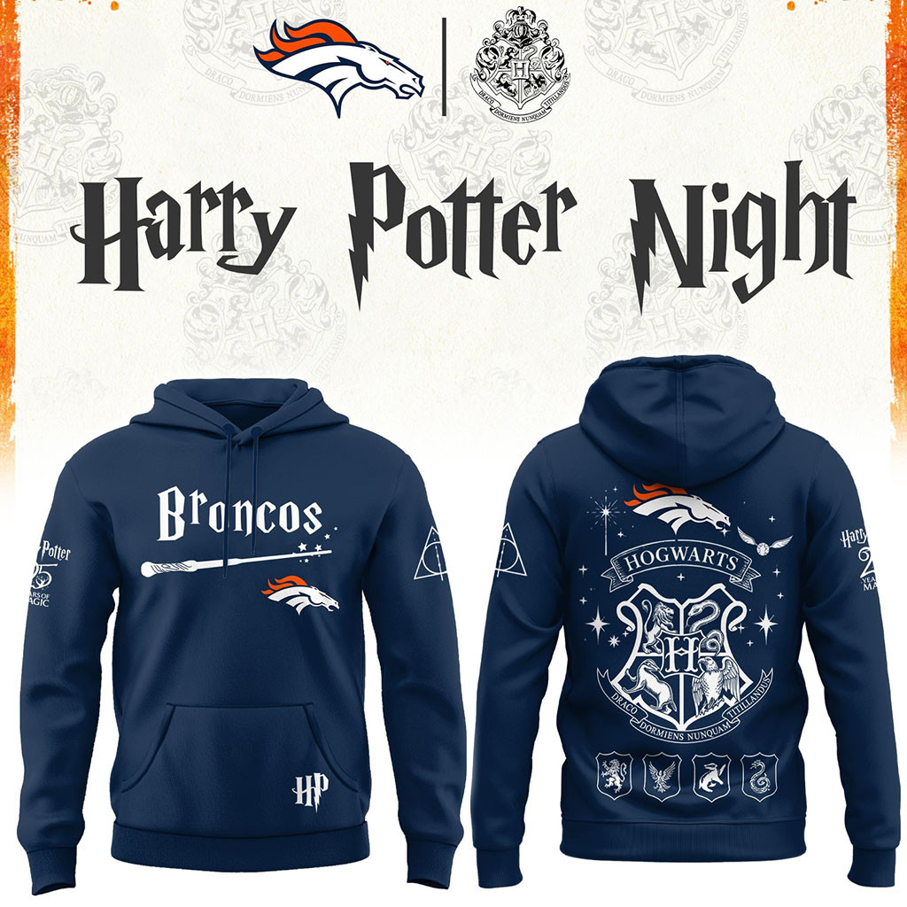 Denver Broncos x Harry Potter 25th Anniversary Hoodie 2026 Broncos Merchandise Fan Gifts