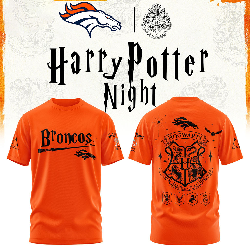 Denver Broncos x Harry Potter 25th Anniversary T-Shirt 2026 Broncos Merch Football Fan Gifts