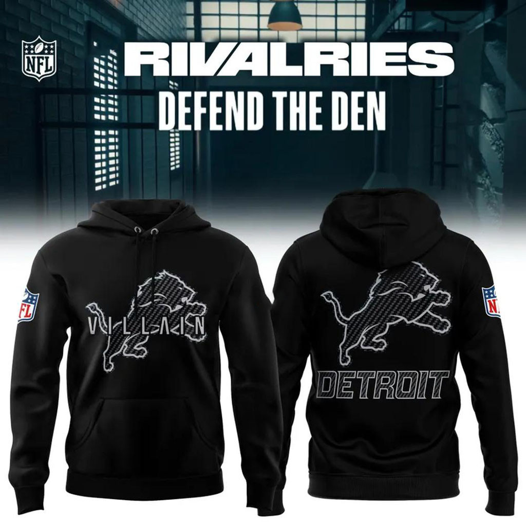 Detroit Lions Defend The Den 2026 Rivalries Graphic Hoodie Lions Merch Presents For Fans