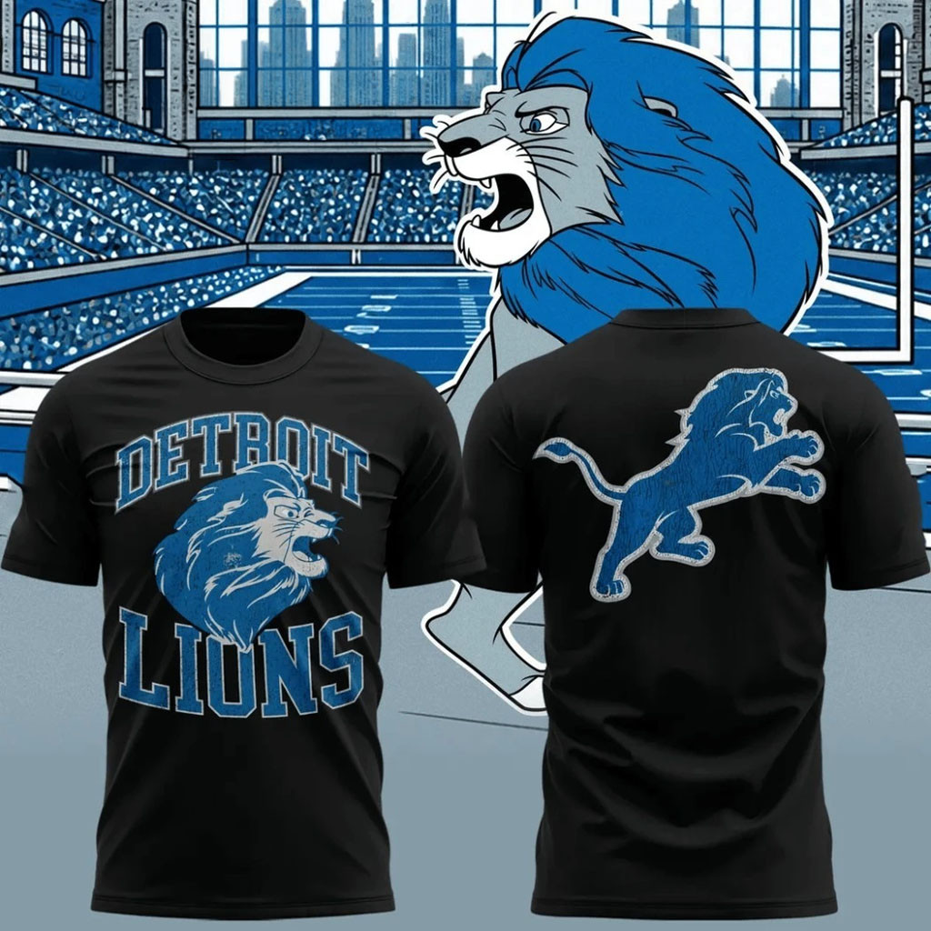 Detroit Lions Disney X Champion Simba T-Shirt Disney NFL Collab Lions Merch Gift For Fans