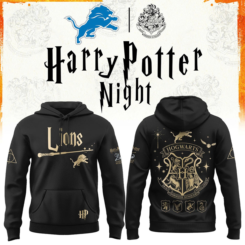 Detroit Lions Football Harry Potter 25th Anniversary Hoodie 2026 Detroit Lions Merch Fans Gifts