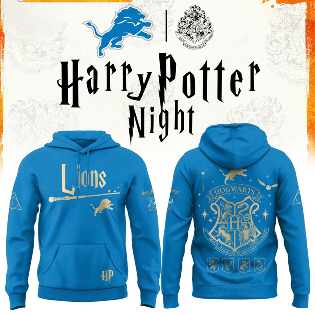 Detroit Lions Football Harry Potter 25th Anniversary Hoodie 2026 Lions Merch Gifts For Fans