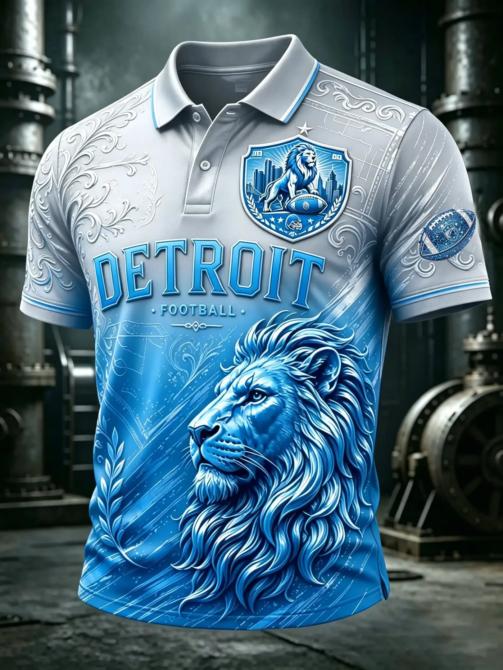 Detroit Lions Football Polo Shirt Detroit Game Day Clothing Lions Merch Gifts For Husband