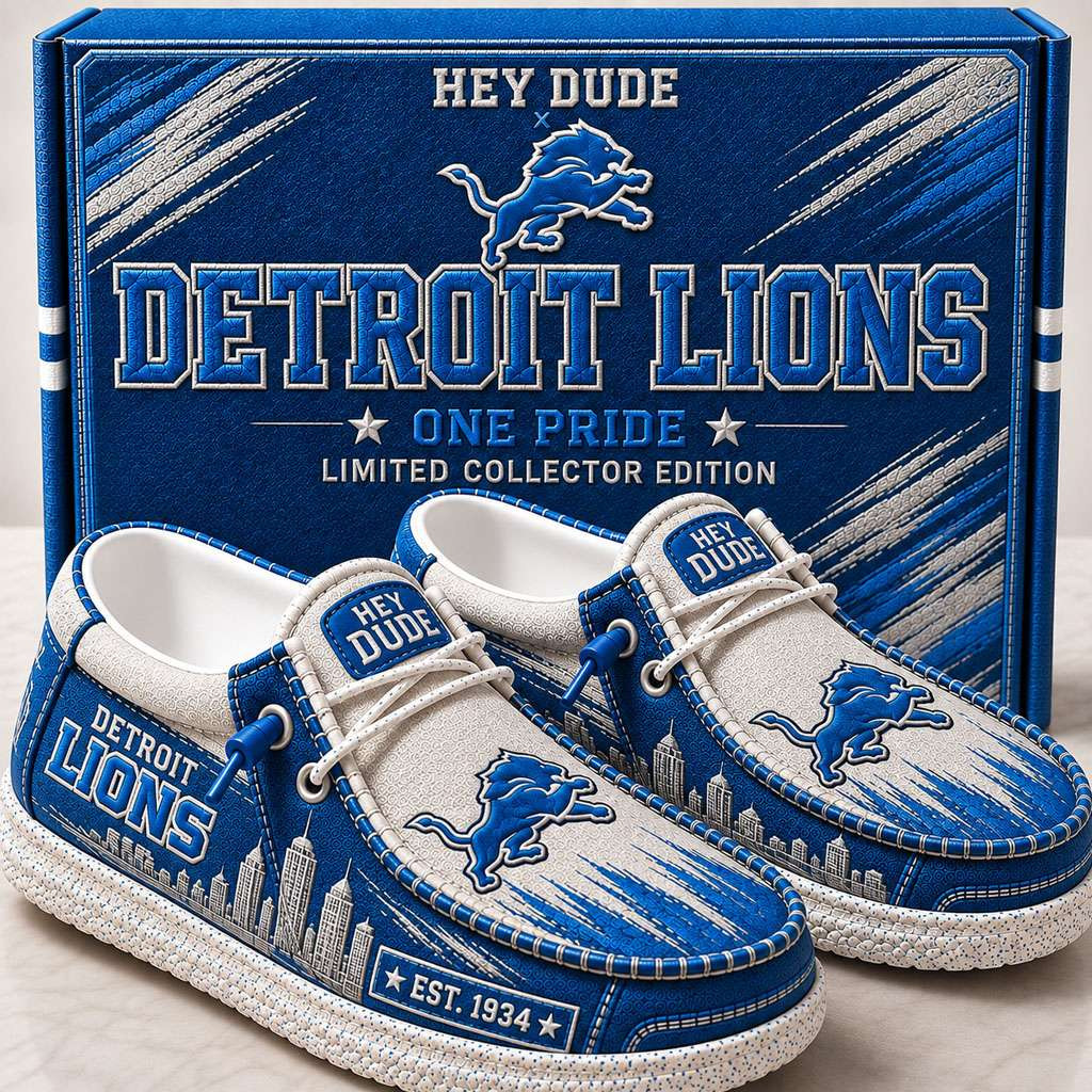 Detroit Lions Merch Est 1934 Detroit Lions Slip-On Loafers Presents For Football Fans