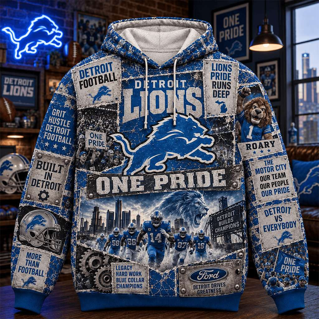 Detroit Lions One Pride Hoodie Lions Pride Runs Deep Hoodie Detroit Football Merch Fan Gifts