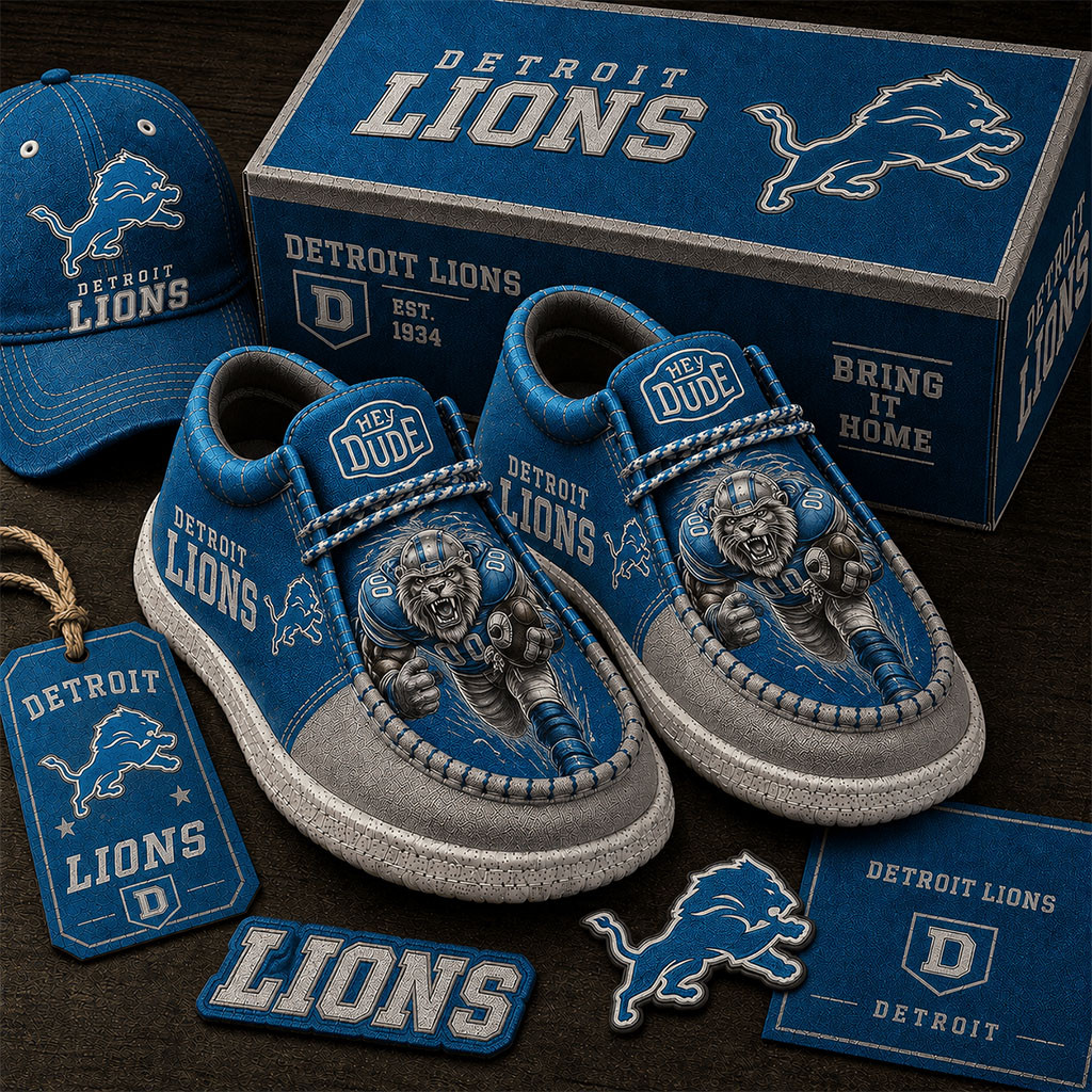 Detroit Lions Shoes Football Game Day Loafers Detroit Lions Merch Best Gift For Fans