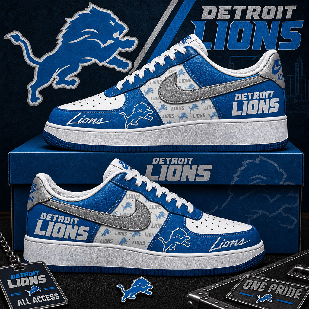 Detroit Lions Sneakers One Pride Shoes Detroit Lions Merch Football Gift Ideas For Men