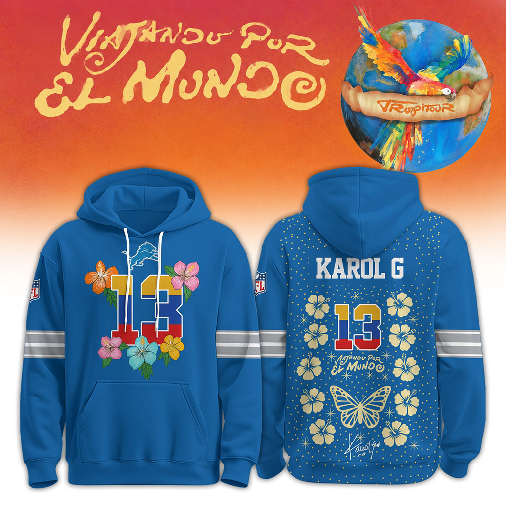 Detroit Lions x Karol G Tropitour Tour 2026 Hoodie Lions Merch Presents For Football Fans