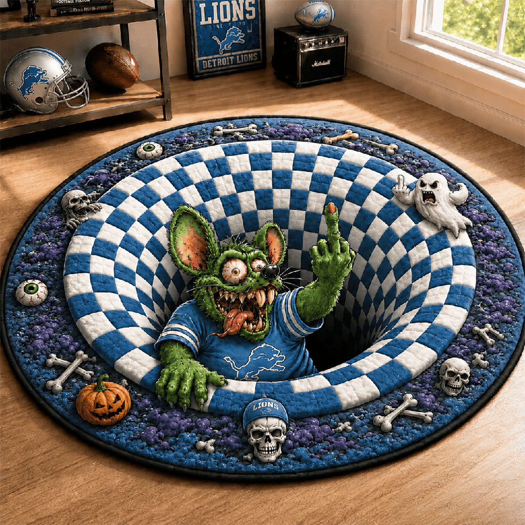 Detroit Lions X Rat Fink 2026 Halloween Quilted Round Mat Detroit Lions Merch Home Decor Ideas Detroit Lions X Rat Fink 2026 Halloween Quilted Round Mat Detroit Lions Merch Home Decor Ideas