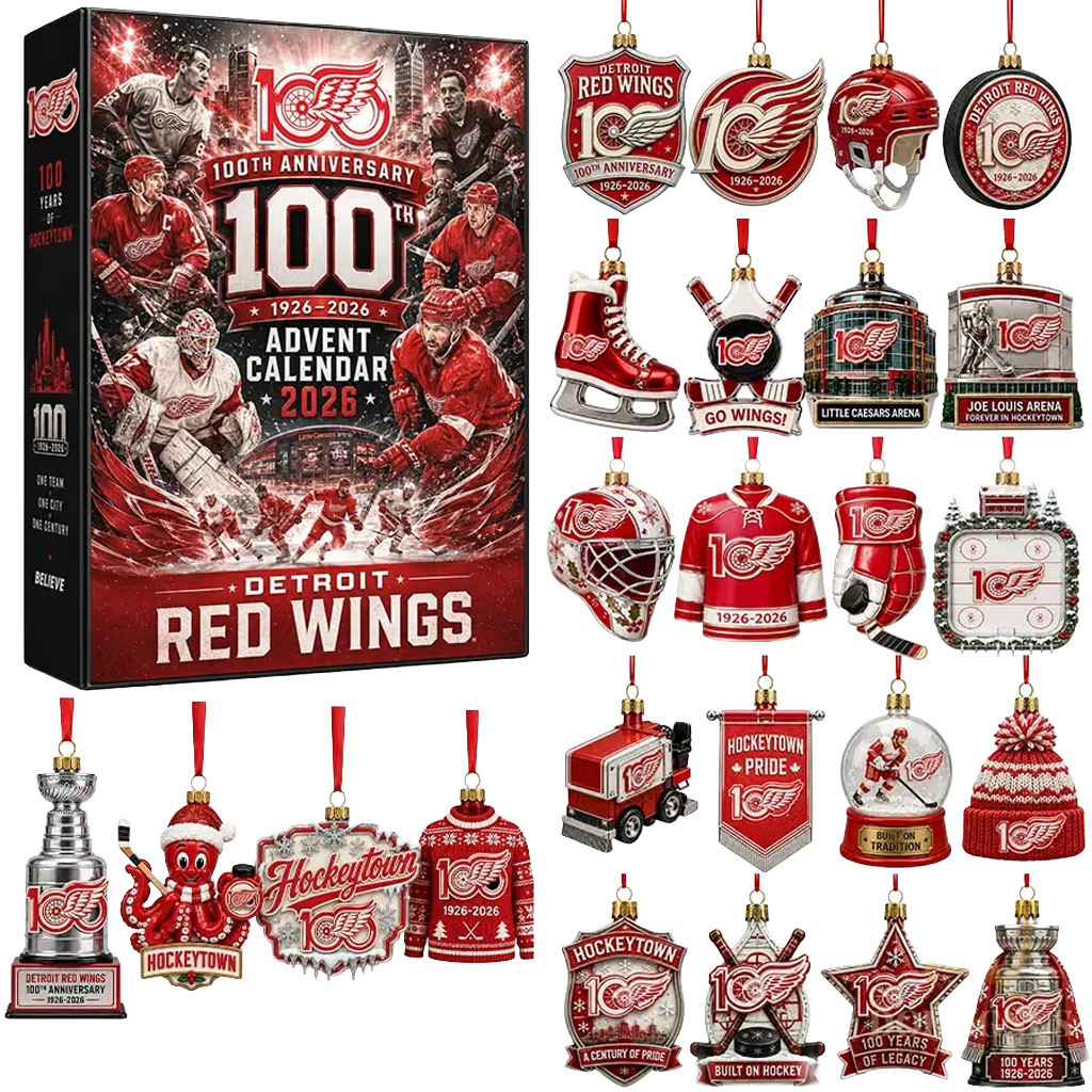 Detroit Red Wings 100th Anniversary 2026 Advent Calendar Red Wings Merch Christmas Gift Detroit Red Wings 100th Anniversary 2026 Advent Calendar Red Wings Merch Christmas Gift
