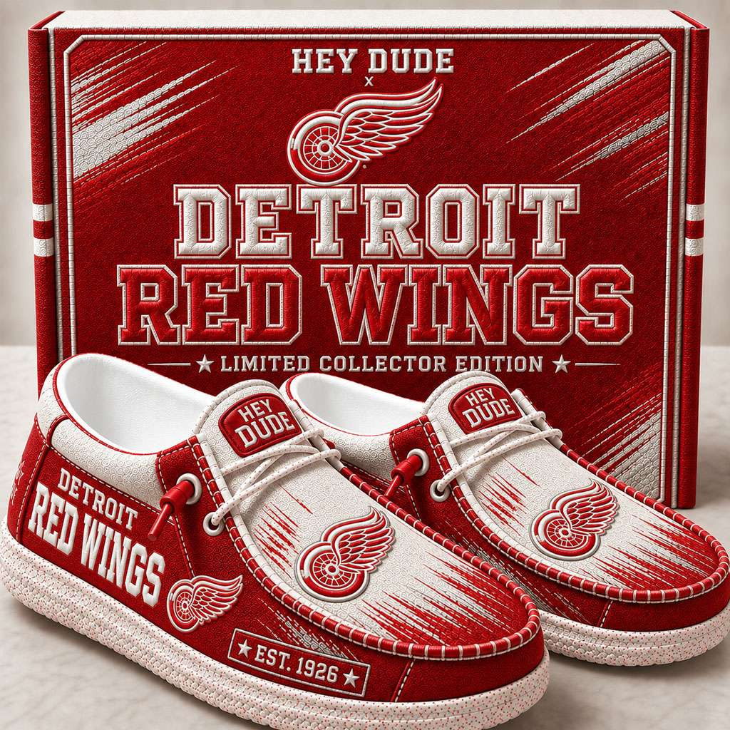 Detroit Red Wings Merch Est 1926 Detroit Red Wings Slip-On Loafers Best Gifts For Hockey Fans
