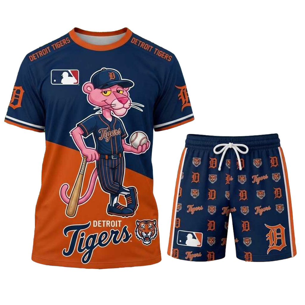 Detroit Tigers Pink Panther Baseball Sport Shirt And Shorts Detroit Tigers Merch Fan Apparel Detroit Tigers Pink Panther Baseball Sport Shirt And Shorts Detroit Tigers Merch Fan Apparel