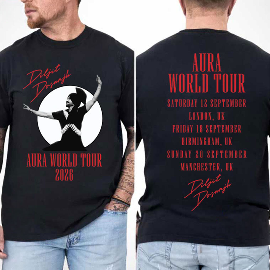 Diljit Dosanjh Aura World Tour 2026 Punjabi Music T-Shirt Diljit Dosanjh Merch Gift For Fans