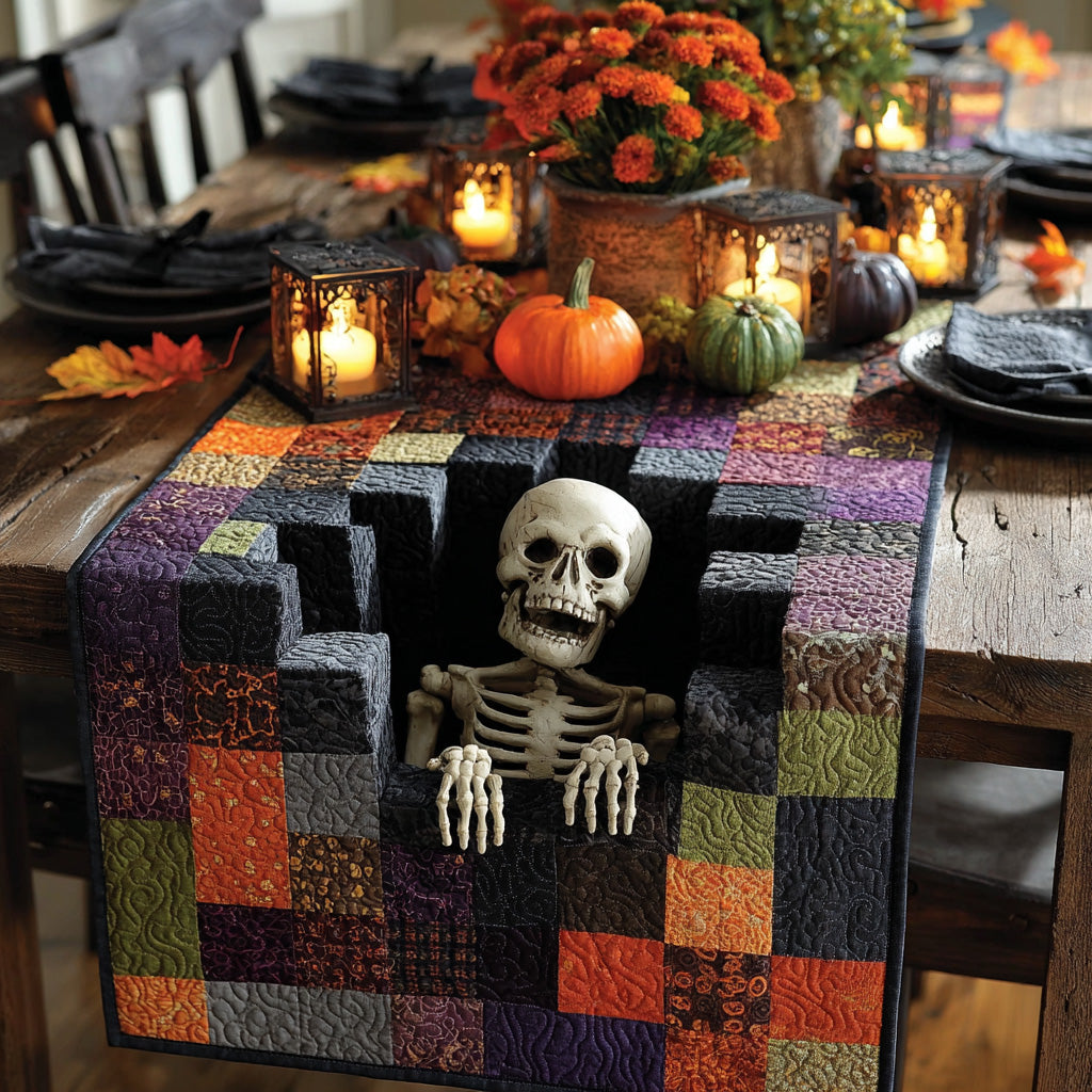 Dinner Guest from Below Quilted Table Runner Dining Room Table Toppers Gifts For Halloween Lovers