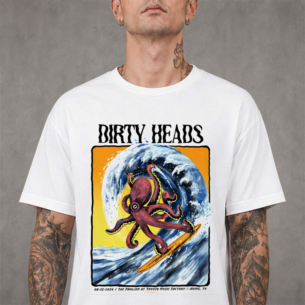 Dirty Heads Irving Texas 2026 Show White T-Shirt Dirty Heads Merch Gifts For Rock Fans