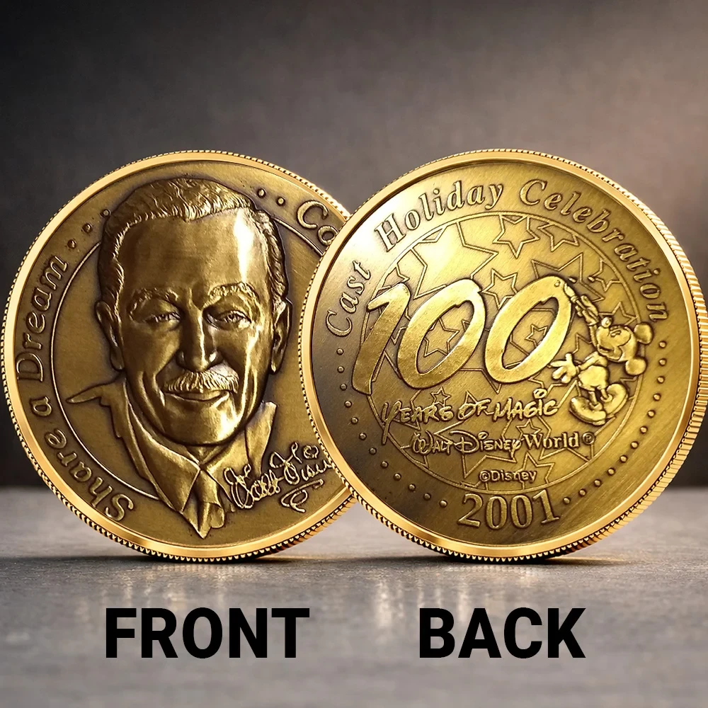Disney 100th Anniversary Commemorative Coin Share A Dream Coin Disney Merch Gift For Fans