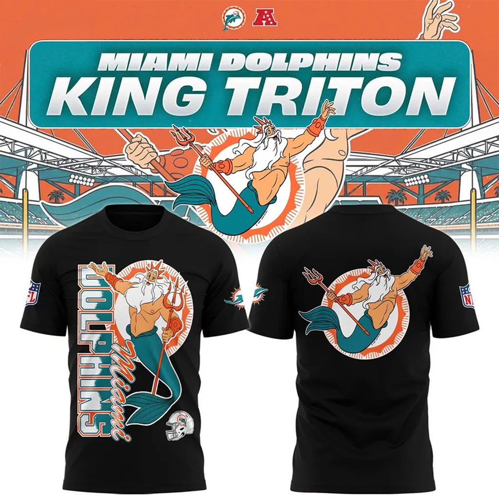 Disney x Miami Dolphins 2026 Collab Black Shirt Dolphins Merch Presents For Football Fans