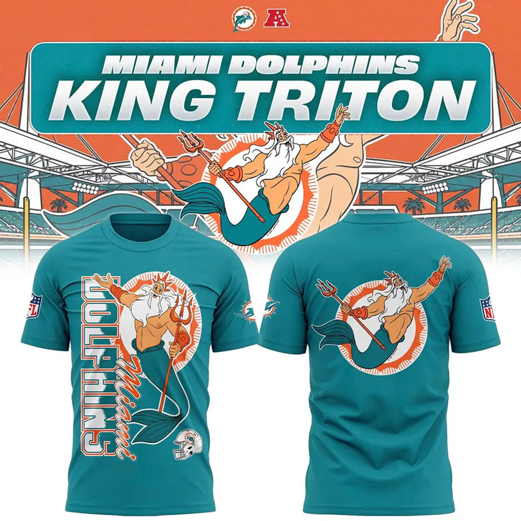 Disney x Miami Dolphins 2026 Collab King Triton Shirt Dolphins Merch Football Fan Gift Ideas