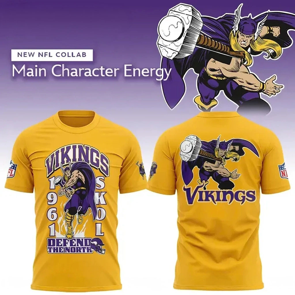 Disney x Minnesota Vikings Defend The North T-Shirt Vikings Merch Football Fan Gift Ideas
