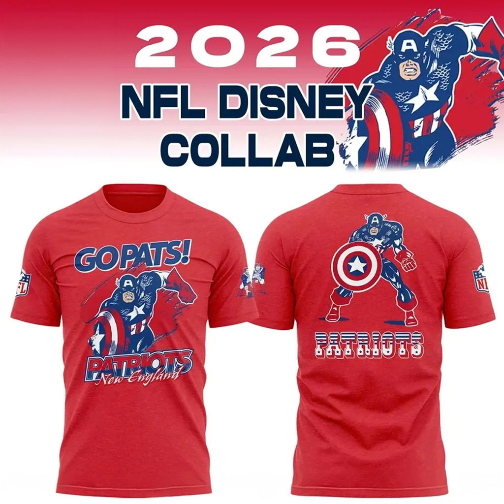 Disney X New England Patriots Collaboration Shirt 2026 NFL Disney Collab Merch Go Pats T-Shirt Disney X New England Patriots Collaboration Shirt 2026 NFL Disney Collab Merch Go Pats T-Shirt