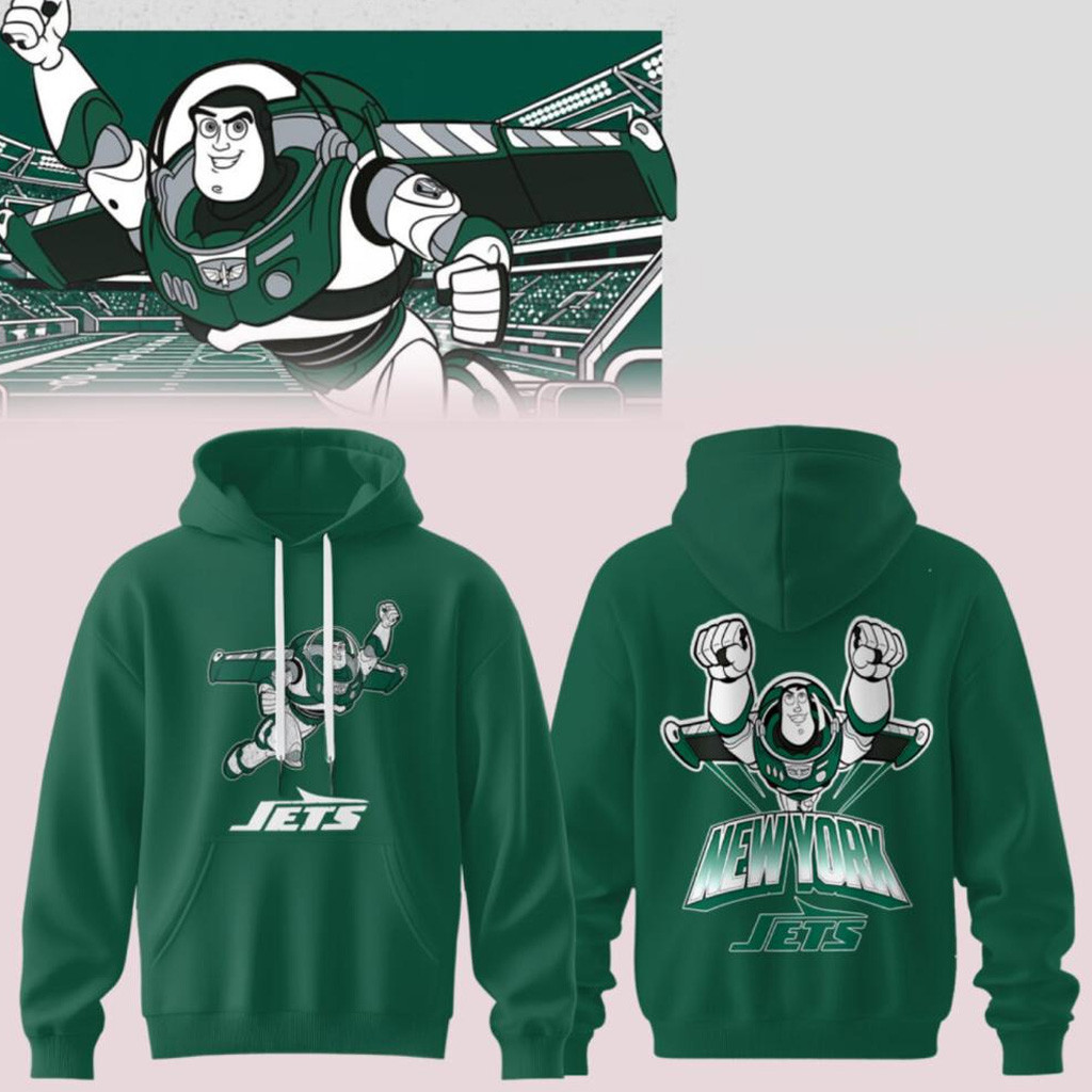Disney X NFL Collab Merch New York Jets X Buzz Lightyear Hoodie NY Jets Merch Fan Gifts Disney X NFL Collab Merch New York Jets X Buzz Lightyear Hoodie NY Jets Merch Fan Gifts