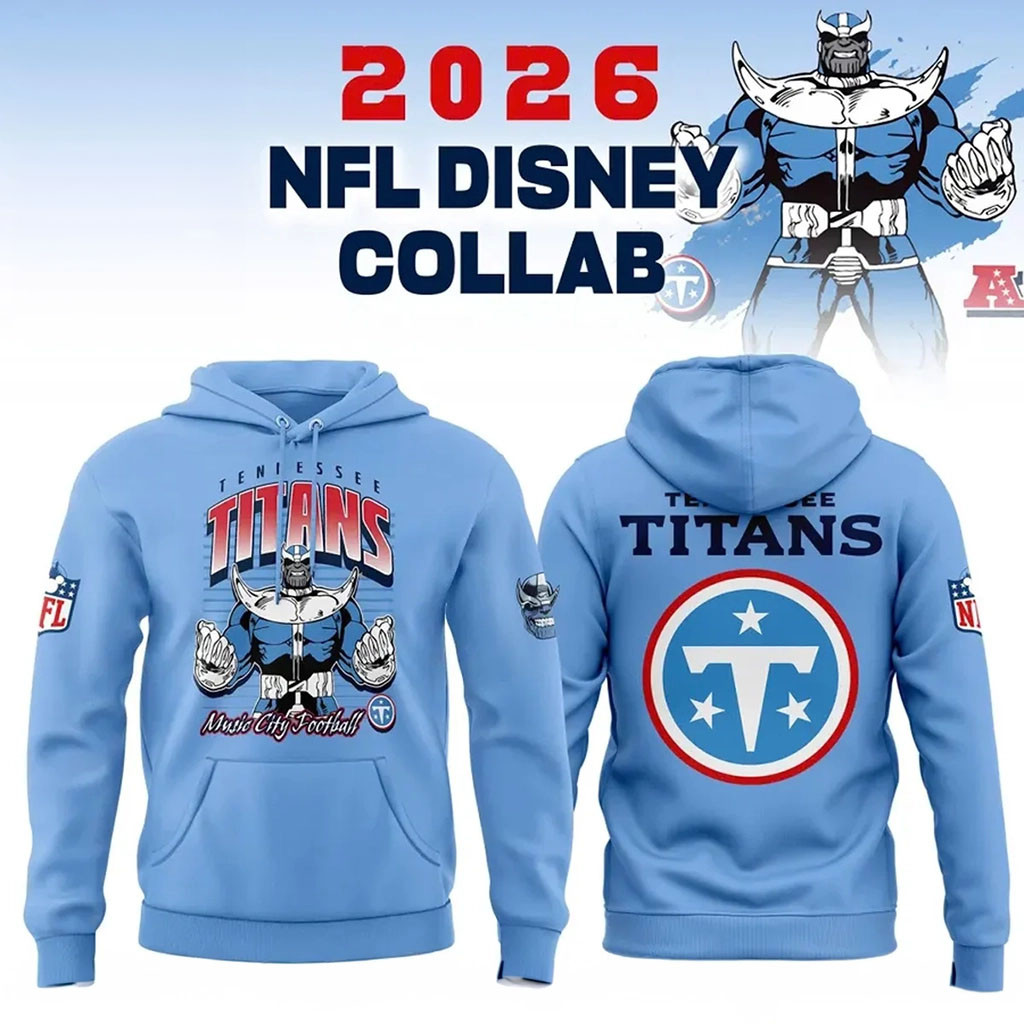 Disney X Tennessee Titans Collab Music City Football Hoodie Titans Merch Gifts For Fans