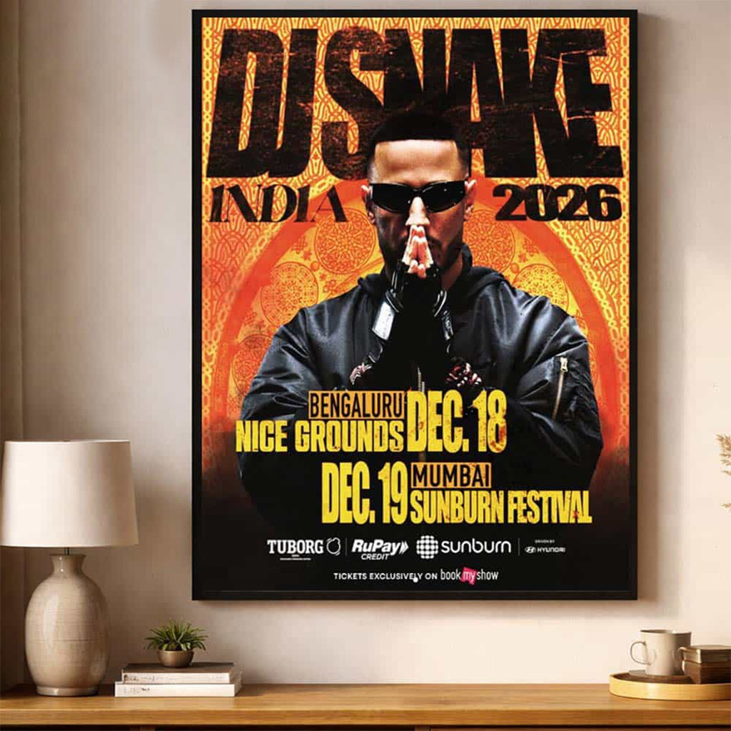 DJ Snake At Sunburn Festival In India 2026 On December 18 19 2026 Poster DJ Snake Merch Decor