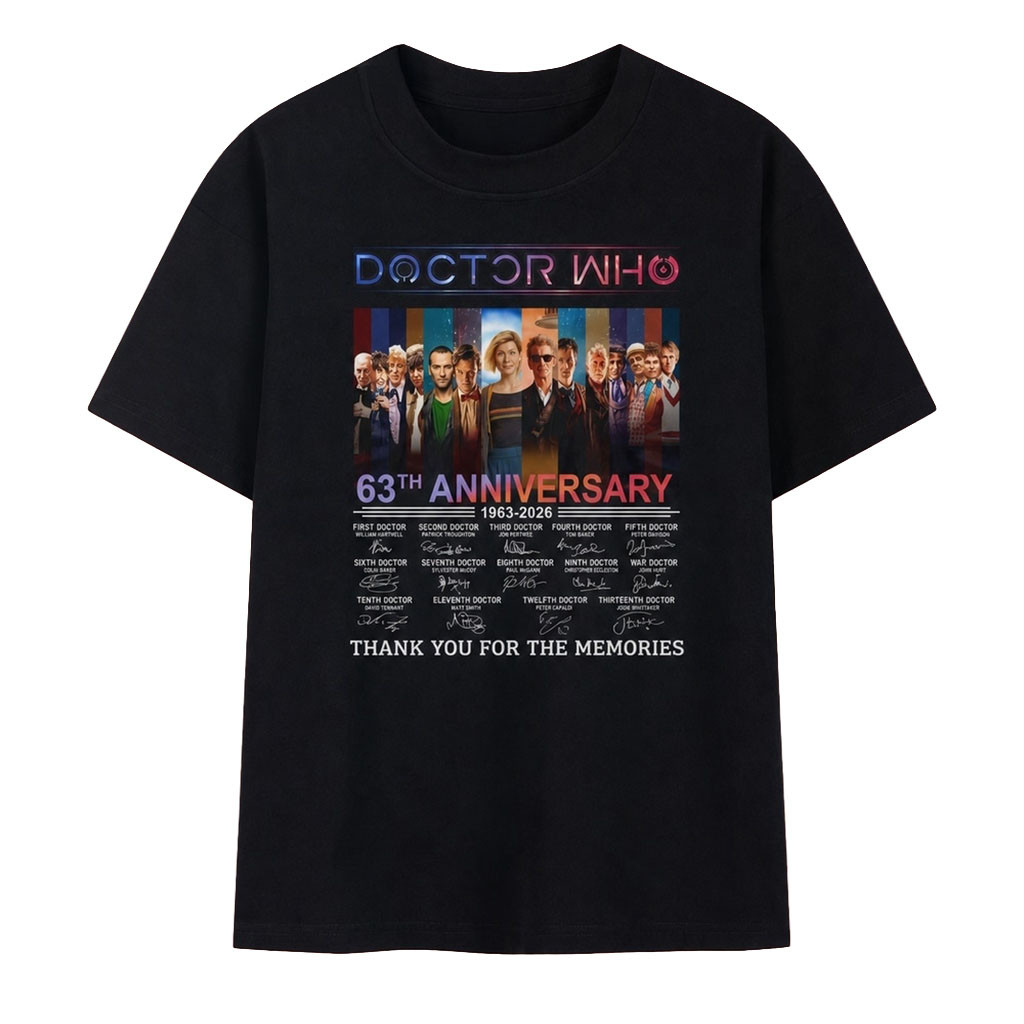 Doctor Who 63rd Anniversary 1963 2026 Signatures Graphic T-Shirt Doctor Who Merch Gifts For Fan