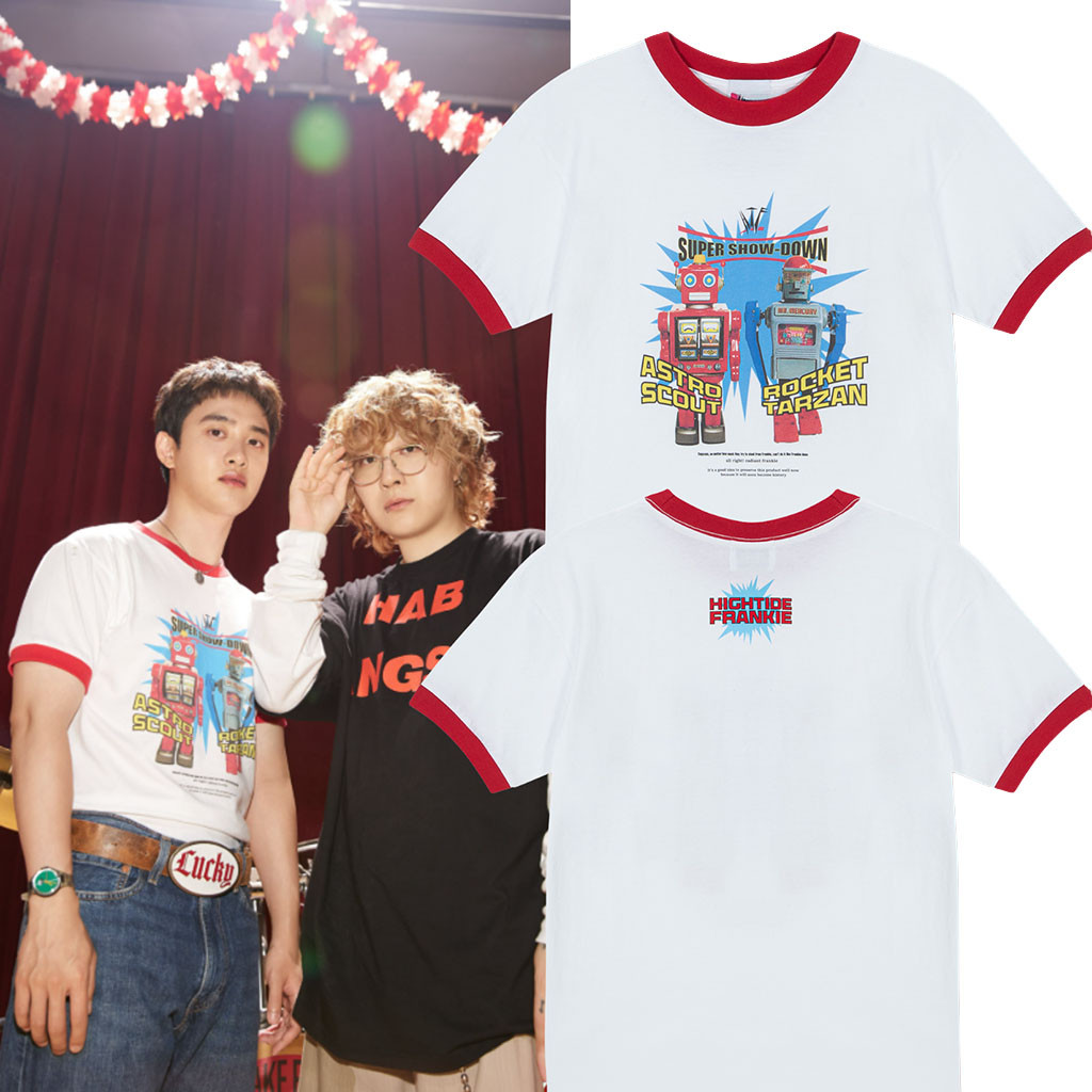 Doh Kyungsoo Hightide Frankie Robot Showdown Ringer T-Shirt Birthday Presents For Boyfriend