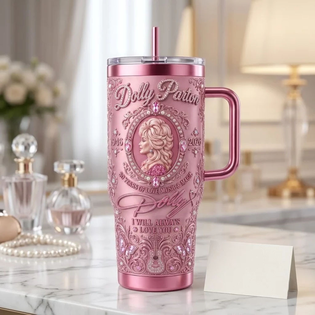 Dolly Parton 80 Years Legacy Commemorative Tumbler Thank You For The Memorial Dolly Parton Merch