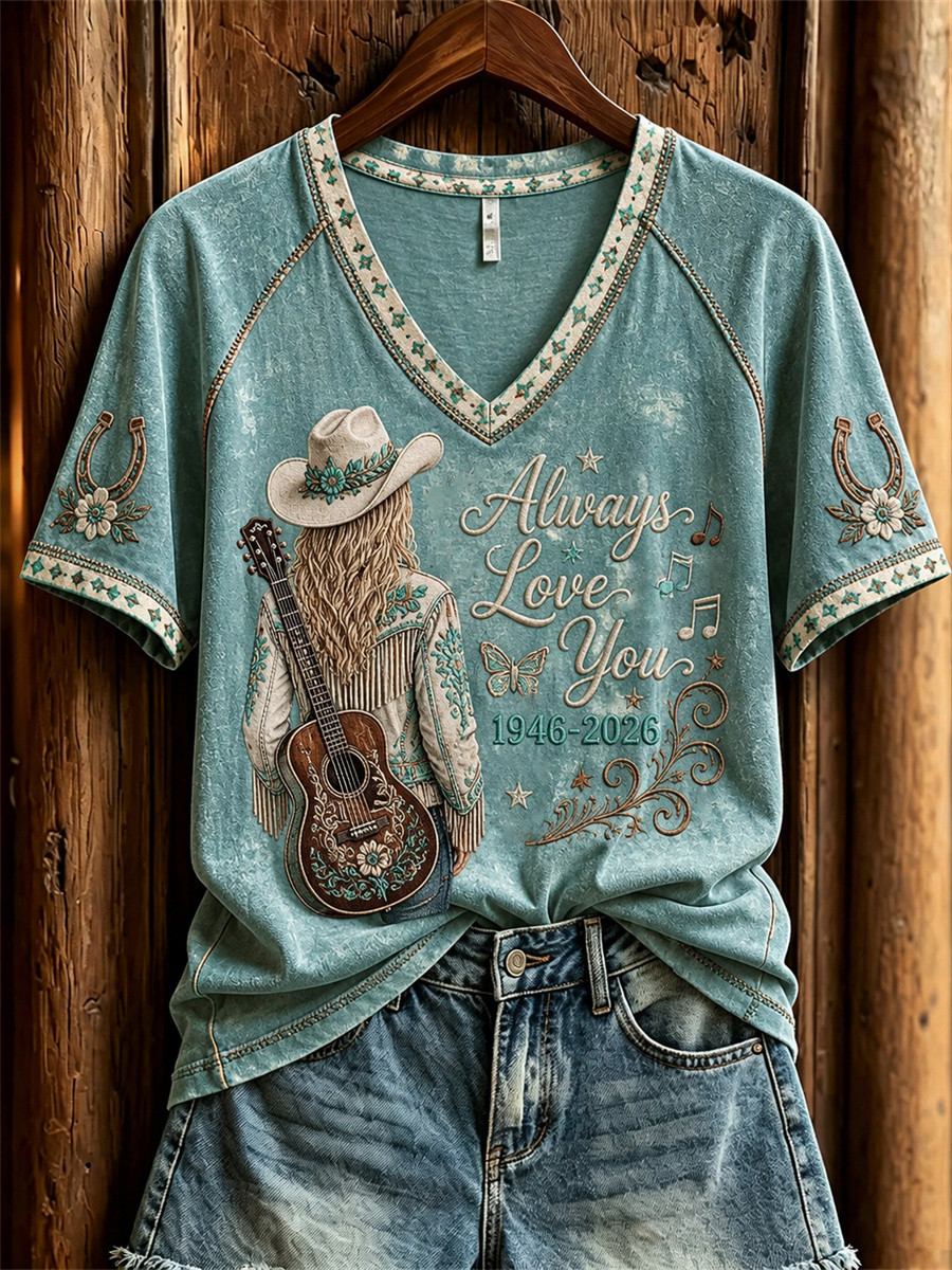 Dolly Parton Always Love You 1946 2026 V-Neck Shirt RIP Dolly Parton Merch Country Fan Gifts