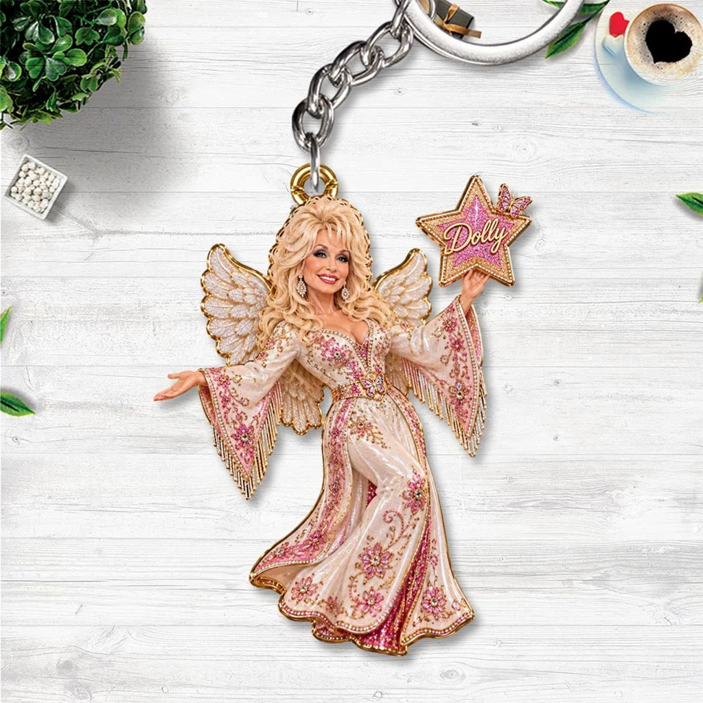 Dolly Parton Angel Wings Keychain Country Singer Keepsake Gifts For Country Music Fans