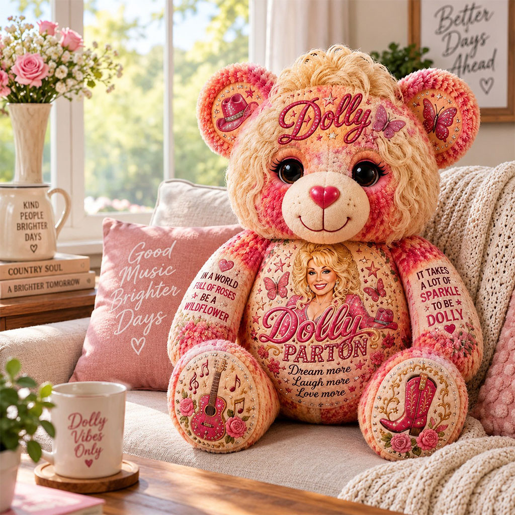 Dolly Parton Bear Plush Pillow Dolly Parton Merch Best Gift For Music Lovers