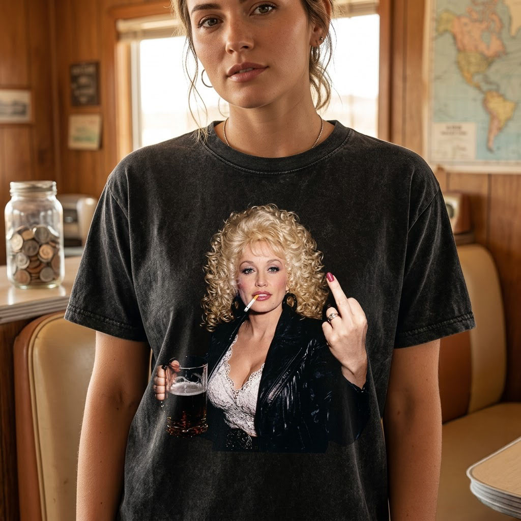 Dolly Parton Bootleg Style Graphic T-Shirt Middle Finger Shirt Dolly Parton Memorial Gifts Dolly Parton Bootleg Style Graphic T-Shirt Middle Finger Shirt Dolly Parton Memorial Gifts