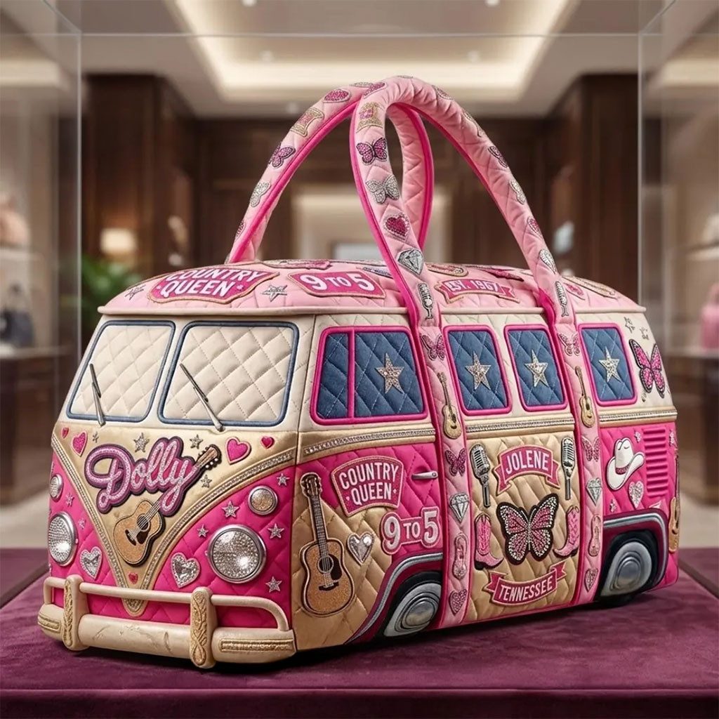 Dolly Parton Country Queen Quilted Duffle Bag Country Music Memorial Dolly Parton Merch