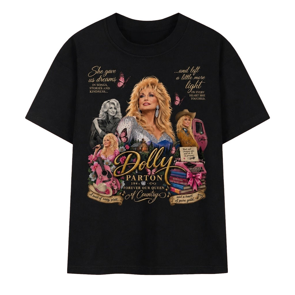 Dolly Parton Forever Our Queen Of Country Vintage Graphic T-Shirt Dolly Parton Memorial Gifts