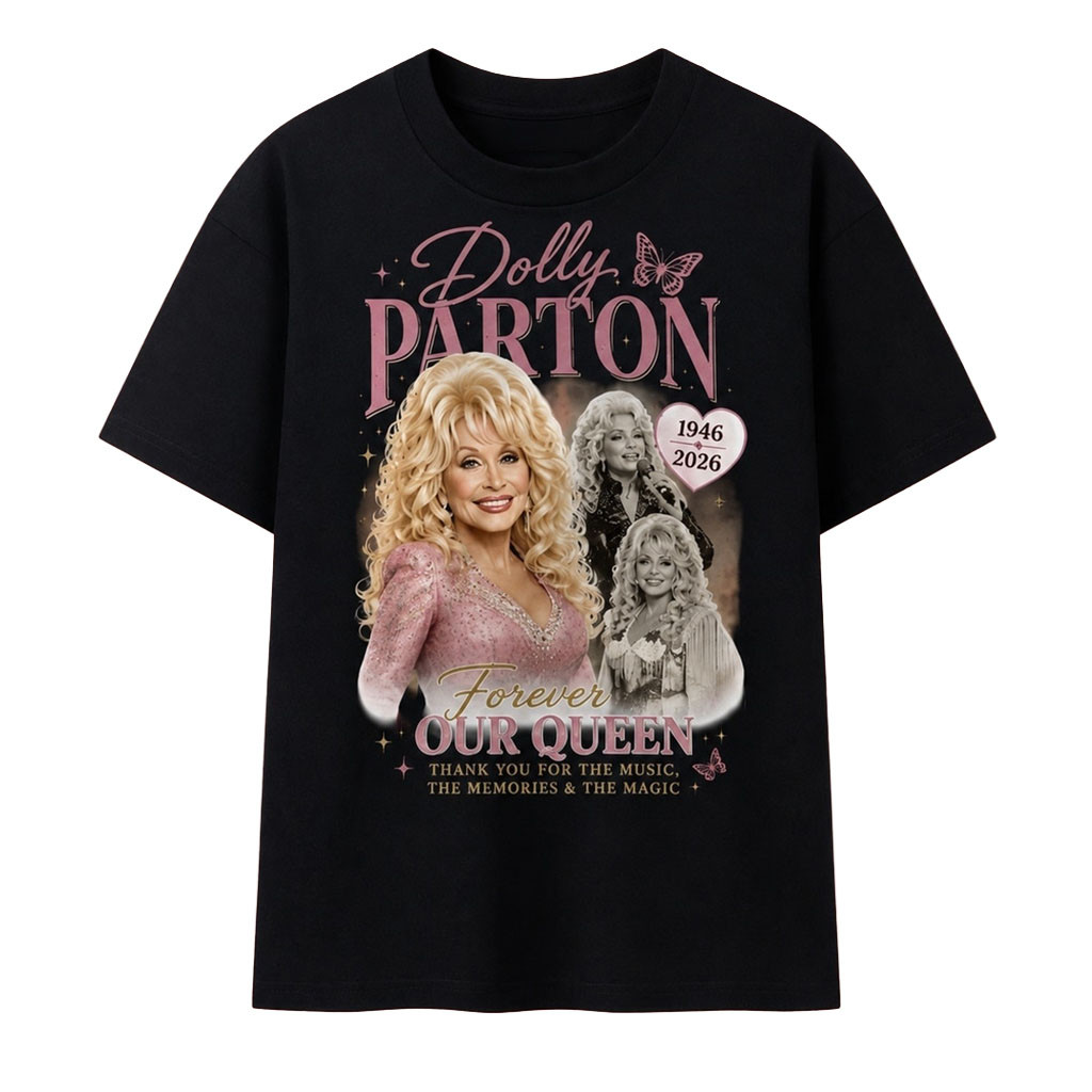 Dolly Parton Forever Our Queen Pink Vintage Heart Graphic T-Shirt Dolly Parton RIP Gifts