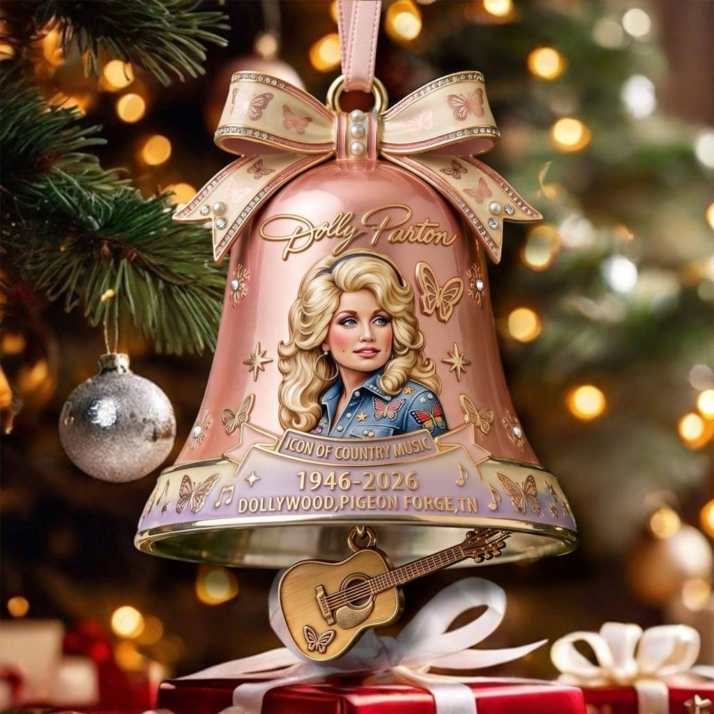 Dolly Parton Icon Of Country Music 1946-2026 Christmas Bell Ornament Dolly Parton RIP Merch Dolly Parton Icon Of Country Music 1946-2026 Christmas Bell Ornament Dolly Parton RIP Merch