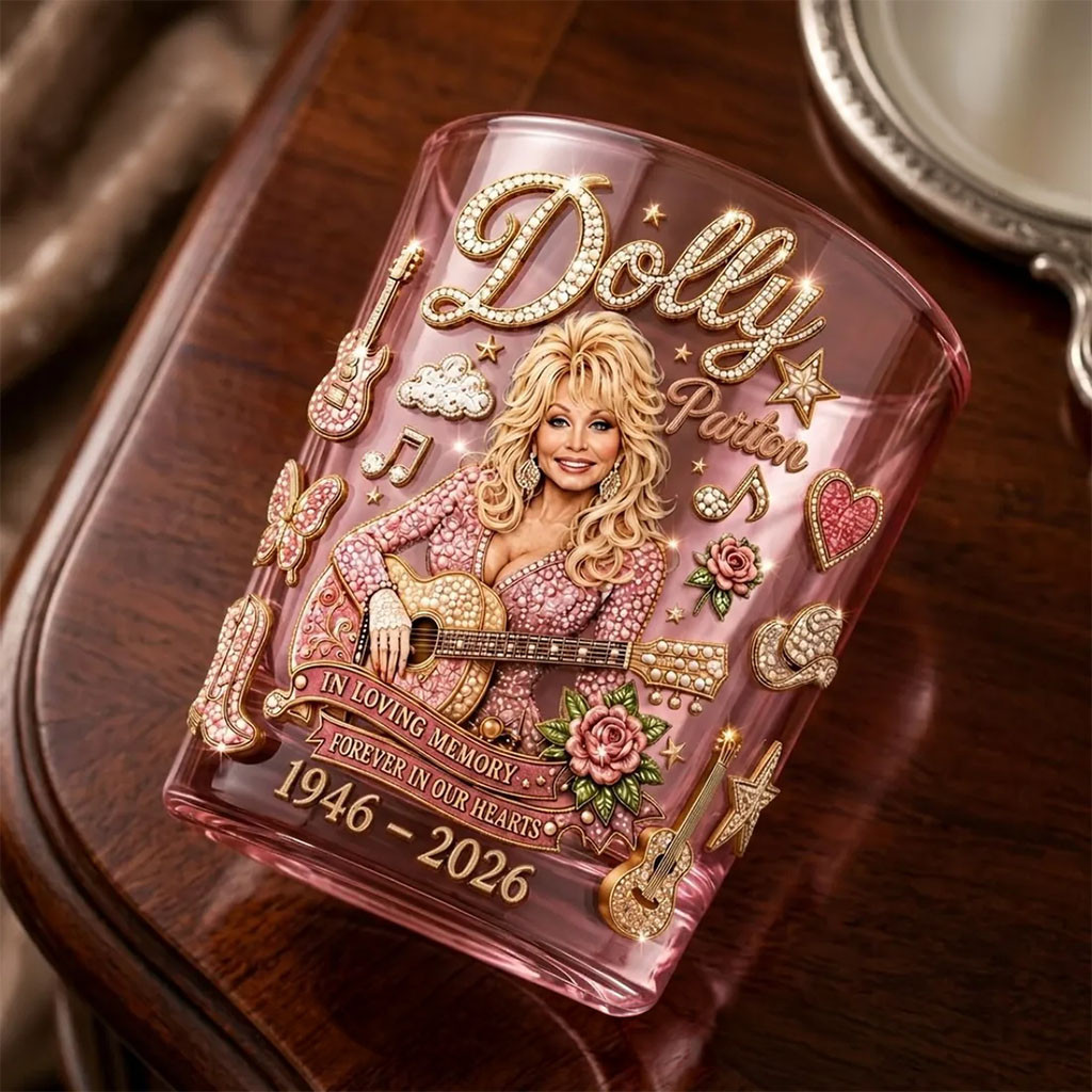 Dolly Parton In Loving Memory 1946-2026 Whiskey Glass Country Music Memorial Gifts For Dolly Fans